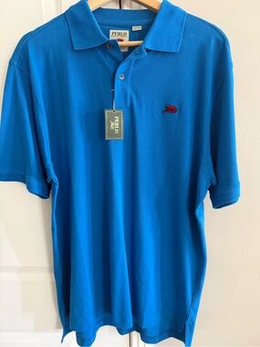 PERLIS Signature Crawfish Polo Shirt, Royal/Bright Blue, L, NWT